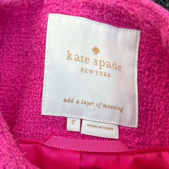 NWT Kate Spade Cotton Tweed Rose Dorothy Coat Size 2 - Picture 3 of 4